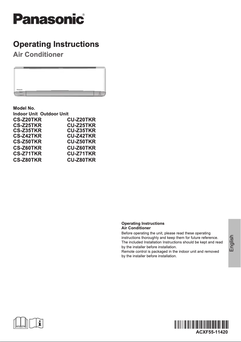 First page image of the manual for CU-Z25TKR