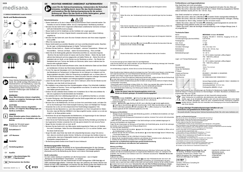 First page image of the manual for IN 600