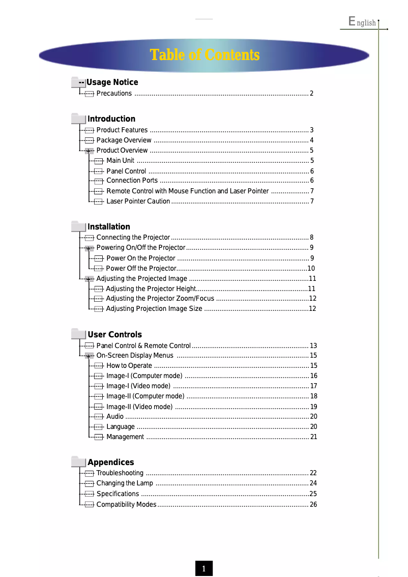 First page image of the manual for EP750