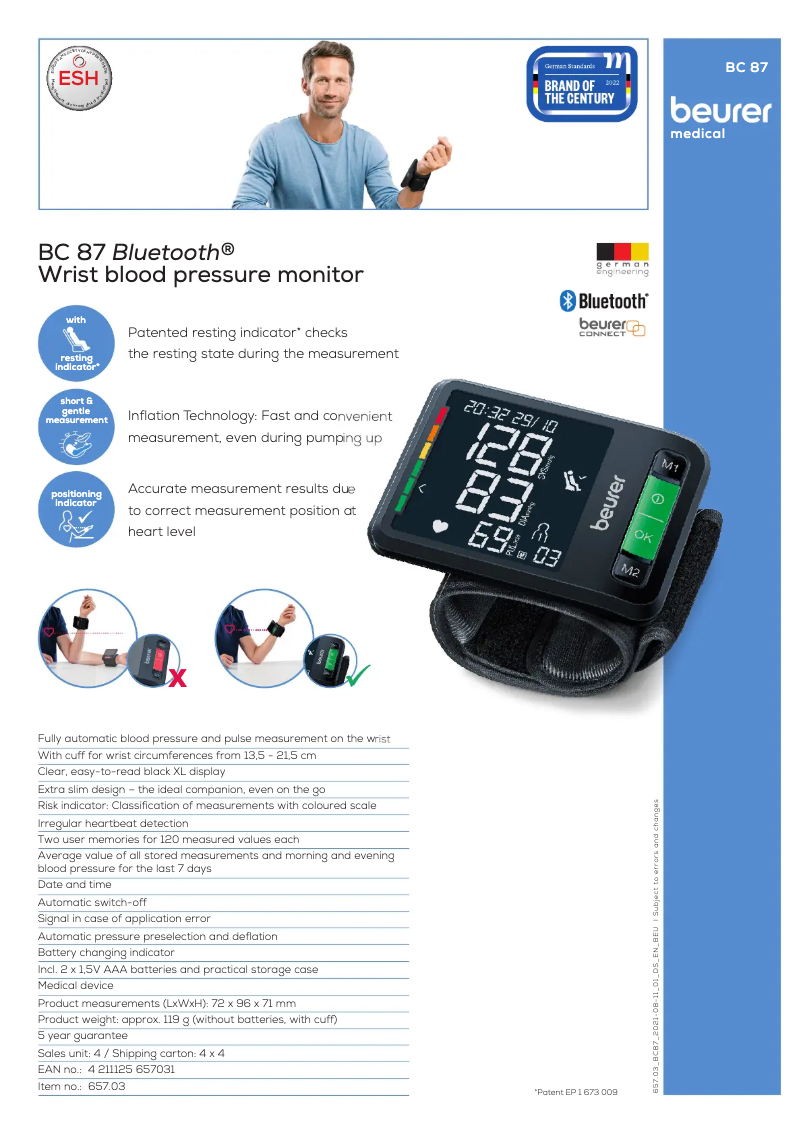 First page image of the manual for BC 87