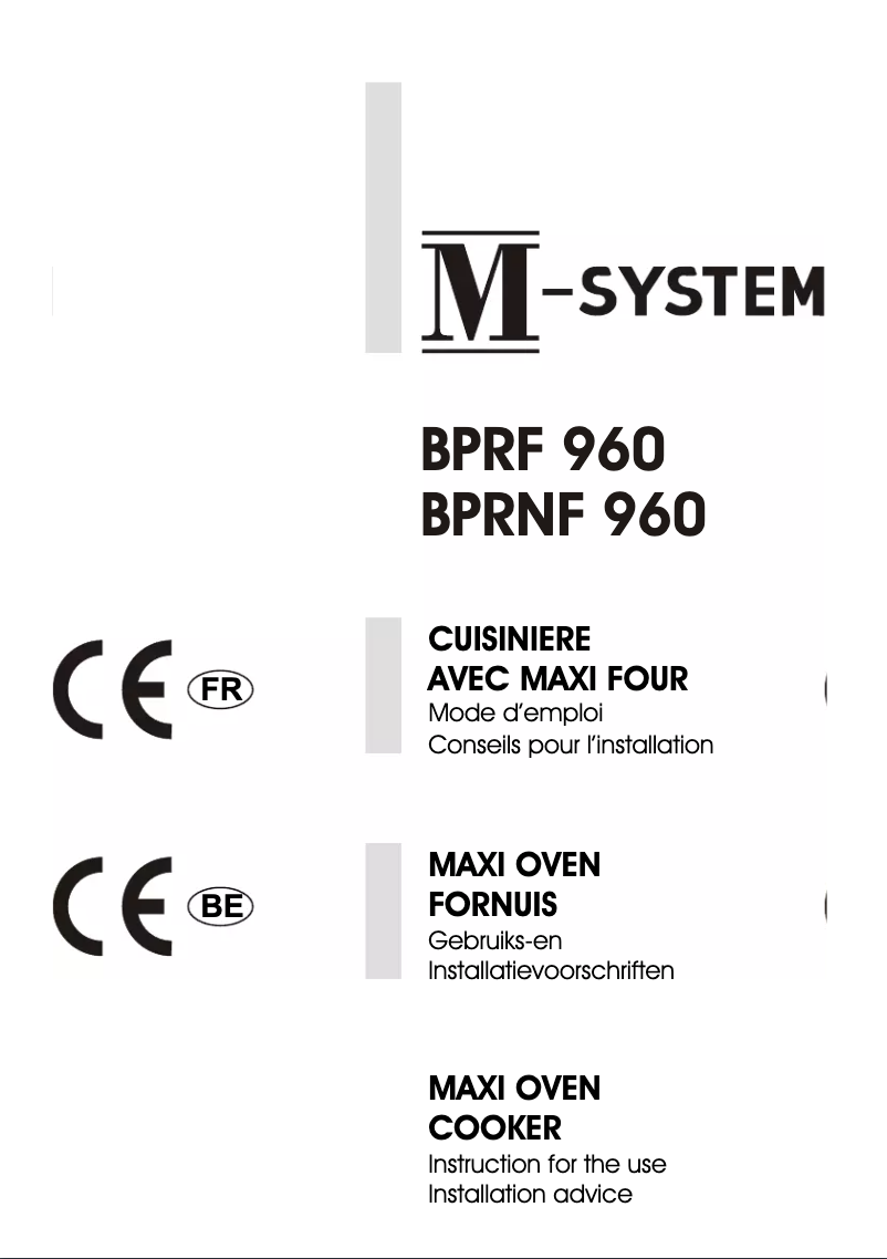 Page 1 of the manual User Manual M-System BPRNF-960IX
