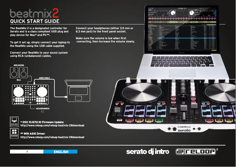 Page 1 of the manual User Manual Reloop Beatmix 2 MK2