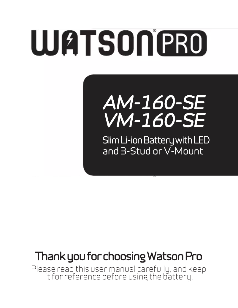 Page 1 of the manual User Manual Watson AM-160-SE