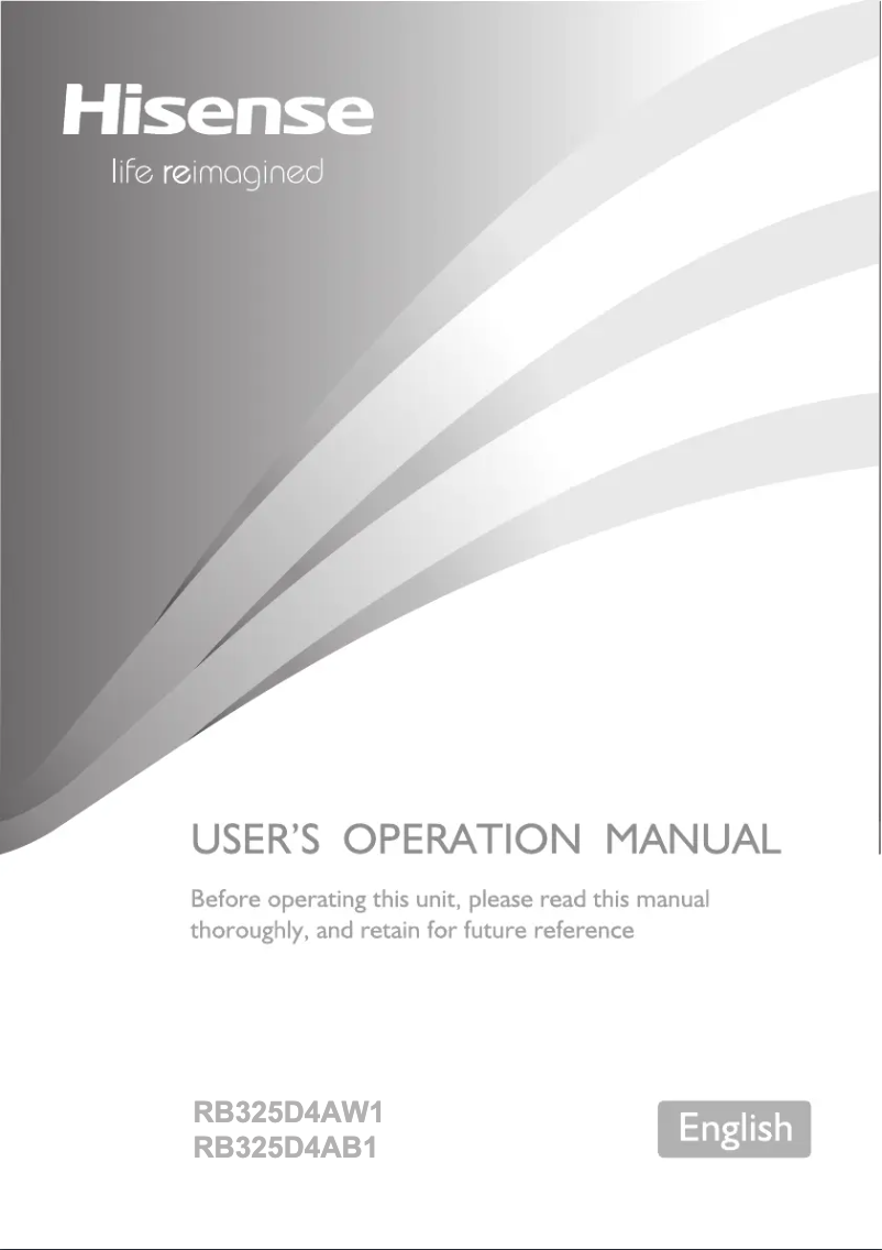 Page 1 of the manual User Manual Hisense RB325D4AW1