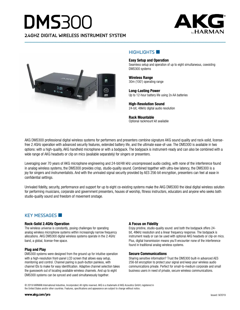 First page image of the manual for DMS300