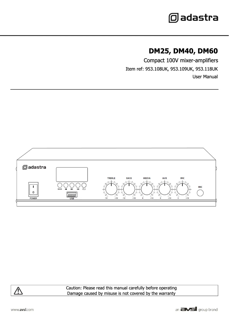 First page image of the manual for DM60