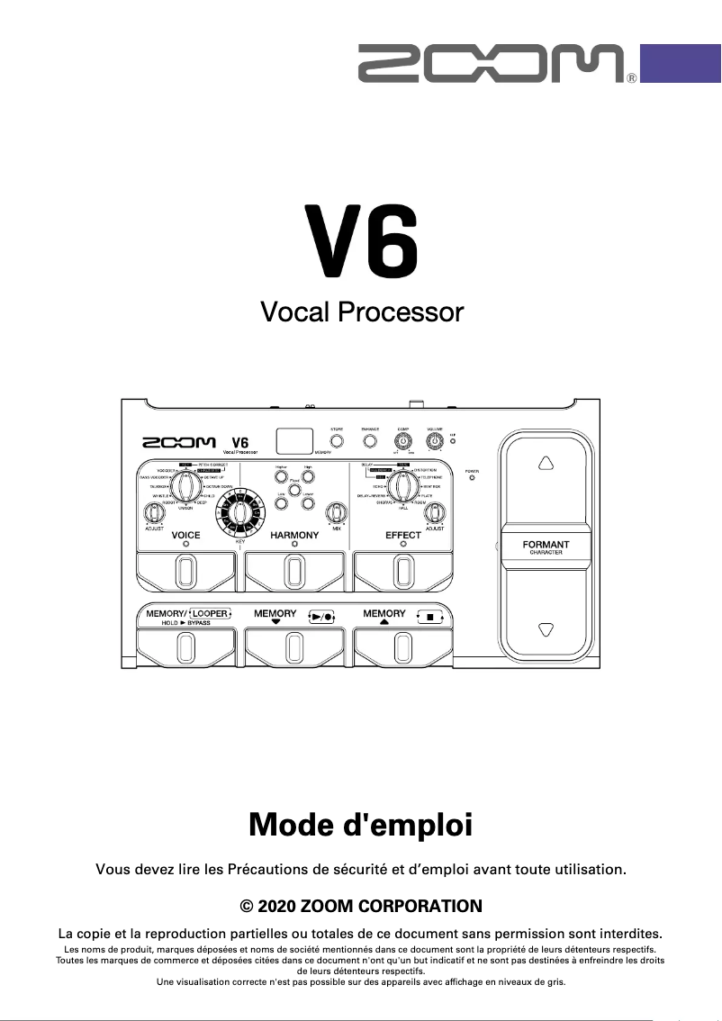 First page image of the manual for V6