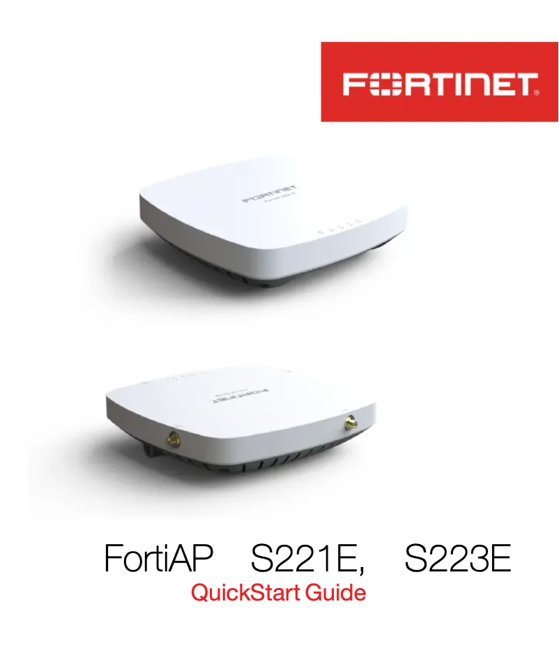 Page 1 of the manual User Manual Fortinet FortiAP S221E