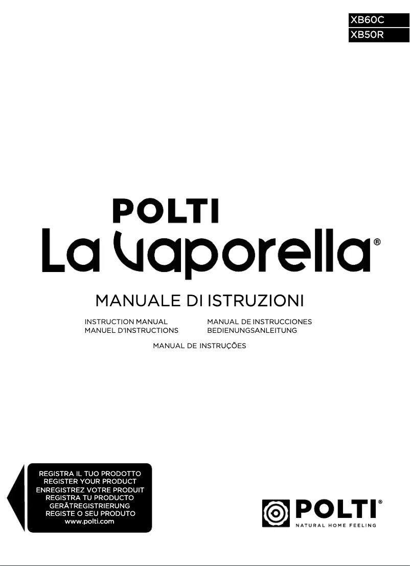 Page 1 of the manual User Manual Polti La Vaporella XB50R