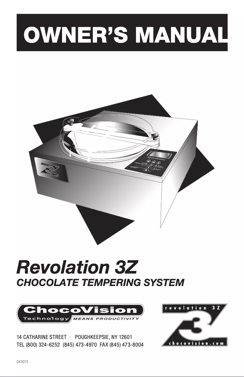 First page image of the manual for Revolation 3Z