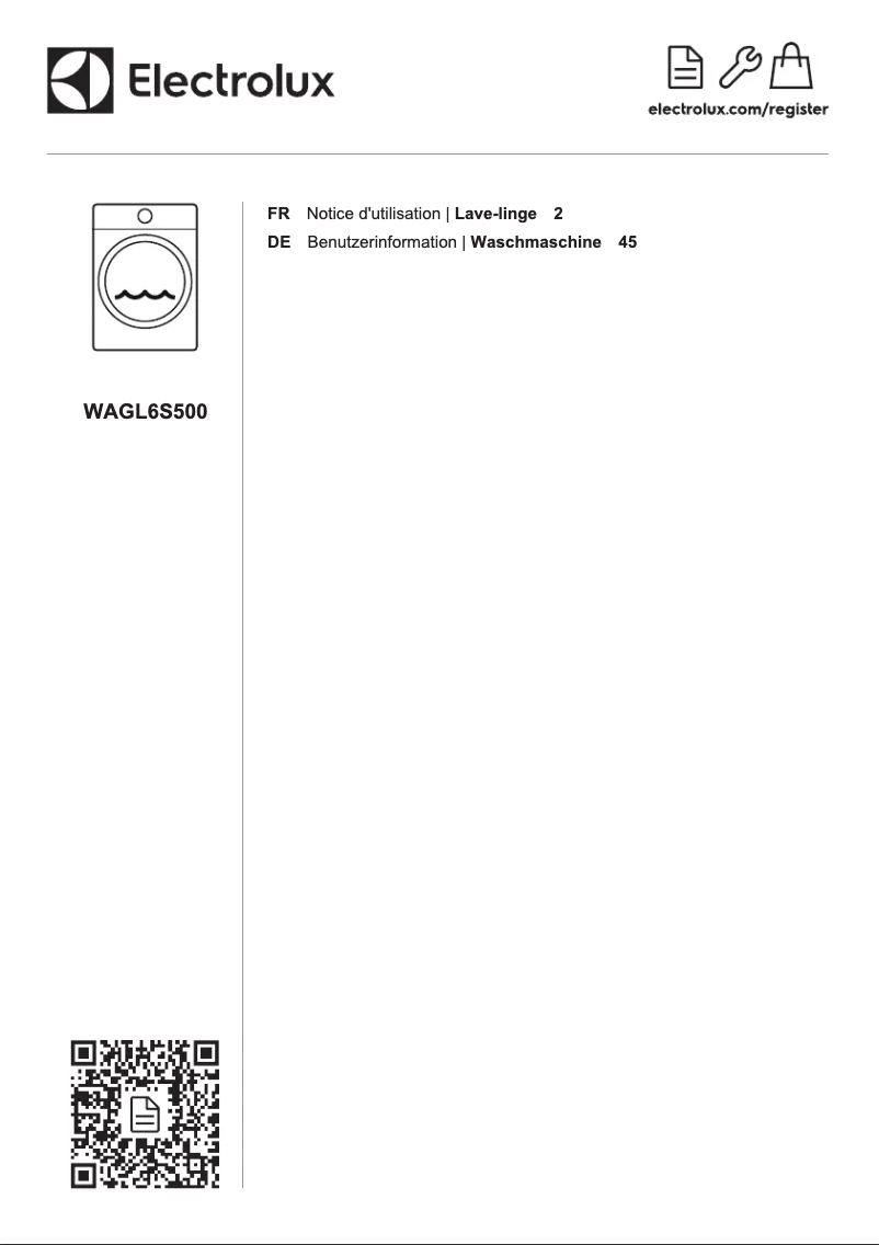 Page 1 of the manual User Manual Electrolux WAGL6S500