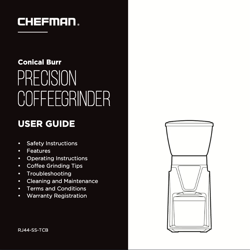 Page 1 of the manual User Manual Chefman RJ44-SS-TCB