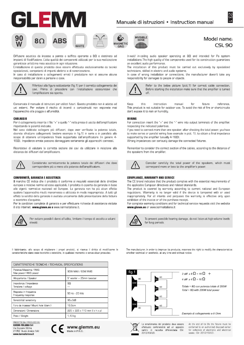First page image of the manual for CSL 90