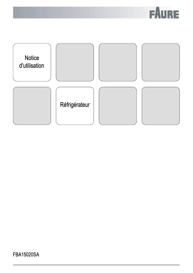 Page 1 of the manual User Manual Faure FBA15020SA