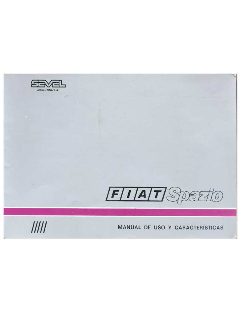 First page image of the manual for Spazio (1991)