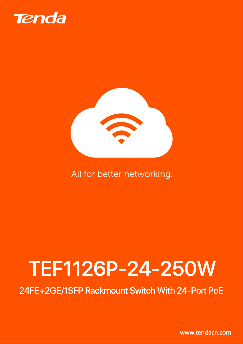 Page 1 of the manual Technical Sheet Tenda TEF1126P-24-250W
