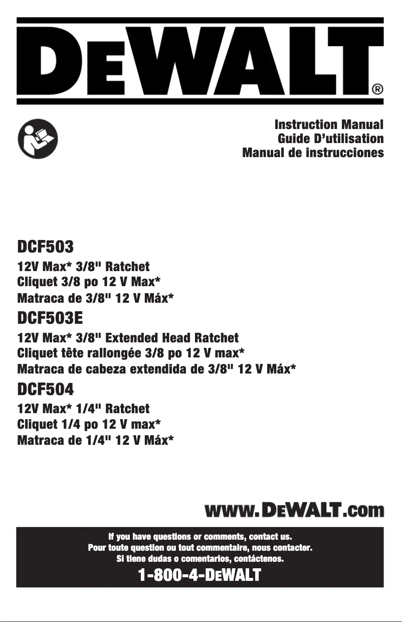 First page image of the manual for DCF503E