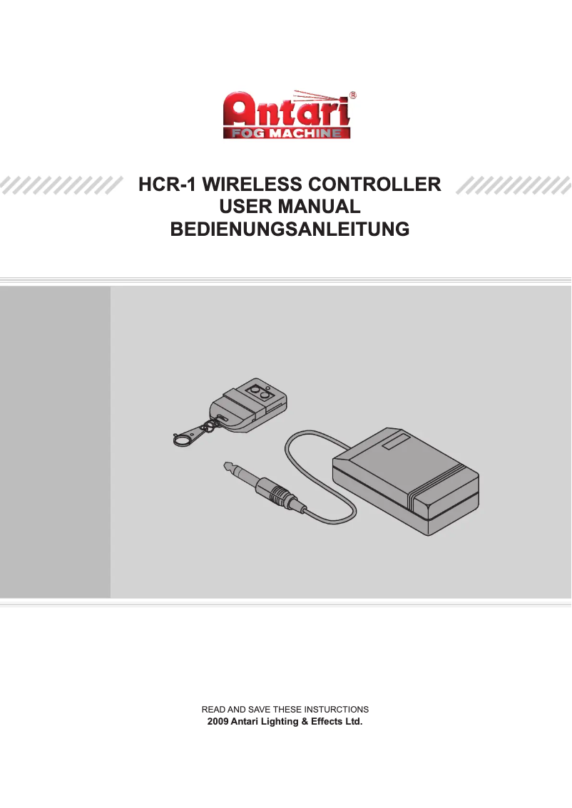 Page 1 of the manual User Manual Antari HCR-1