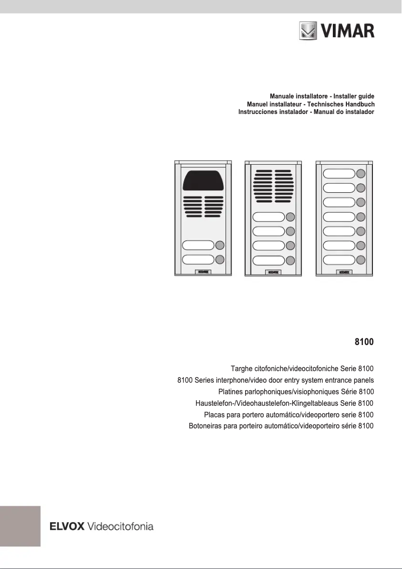 First page image of the manual for ELVOX 8100