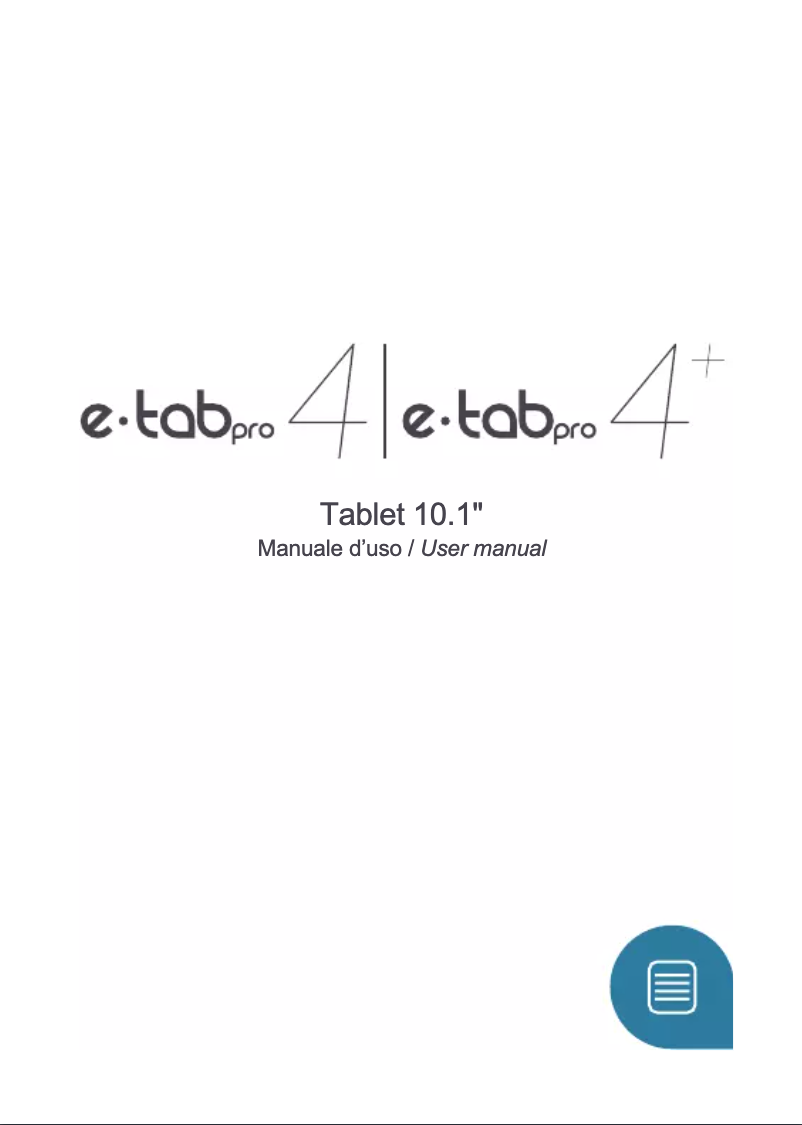 First page image of the manual for e-tab Pro 4+