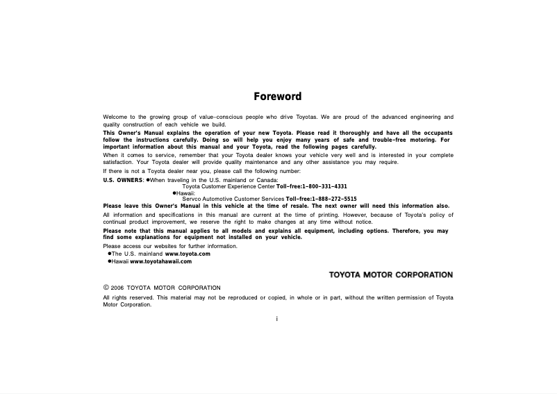 Page 1 of the manual User Manual Toyota Land Cruiser (2007)