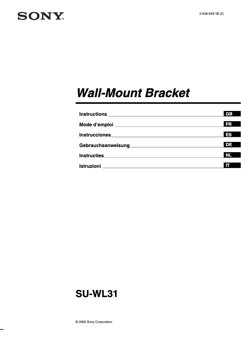 First page image of the manual for Wega KLV-S23A10