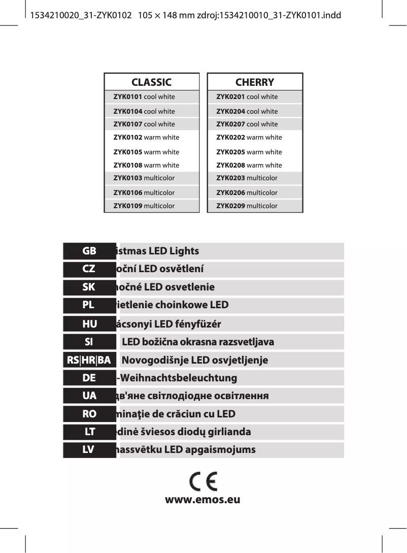 Page 1 of the manual User Manual Emos ZYK0102