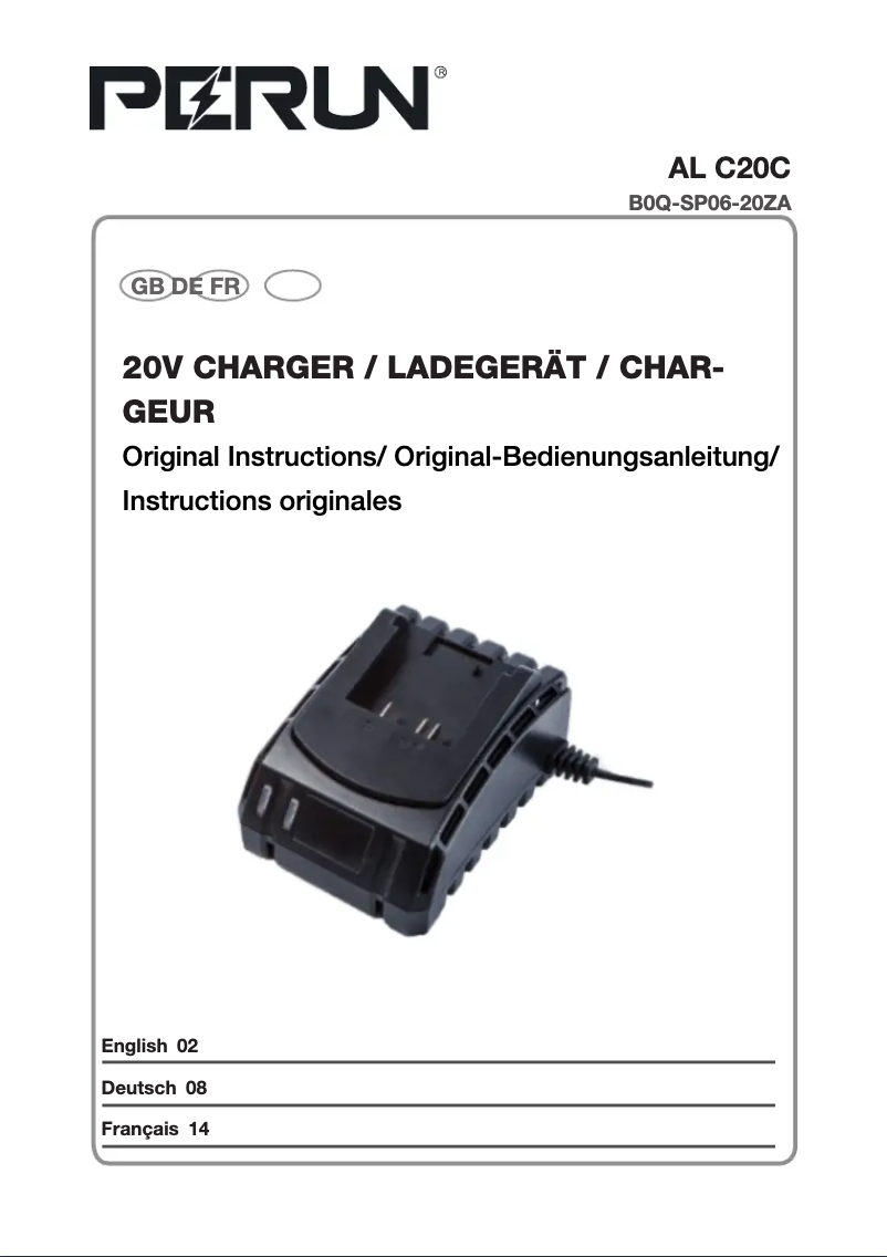 Page 1 de la notice Manuel utilisateur Yard Force AL C20C