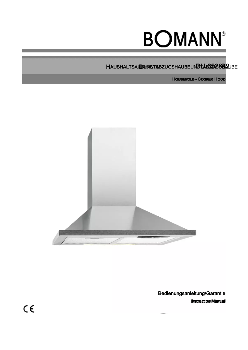 First page image of the manual for DU 652 G