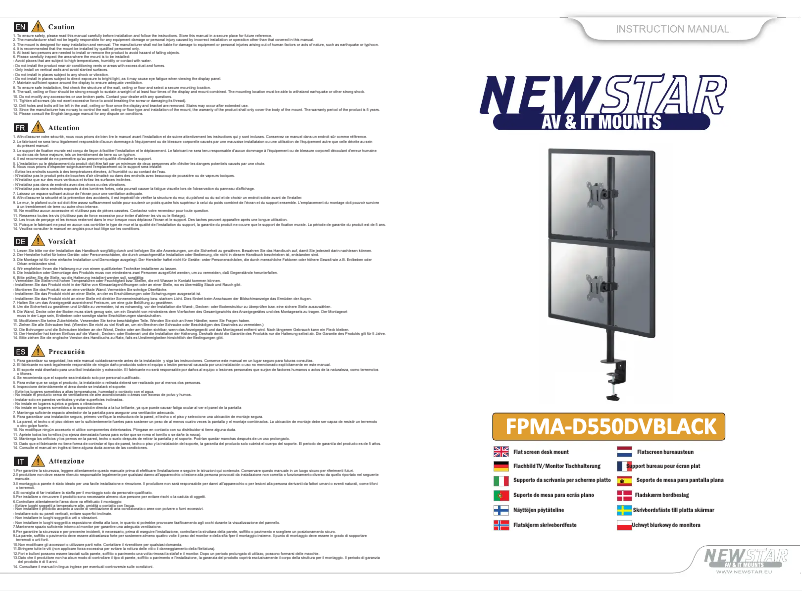 Page 1 of the manual User Manual Newstar FPMA-D550DVBLACK