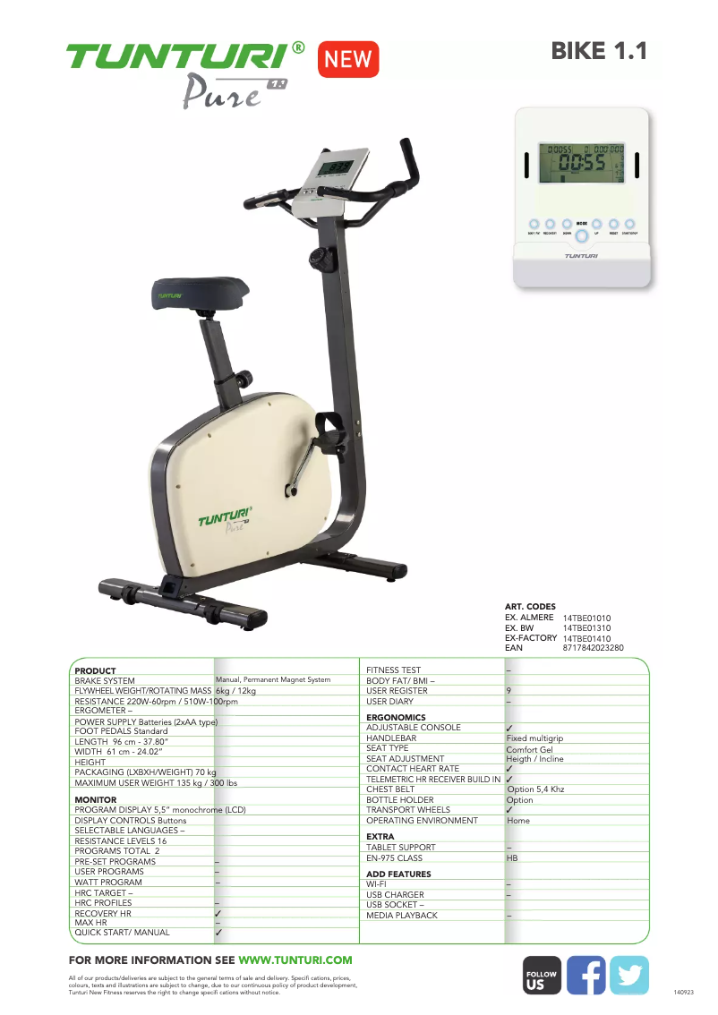 Image de la première page du manuel de l'appareil Pure Bike 1.1