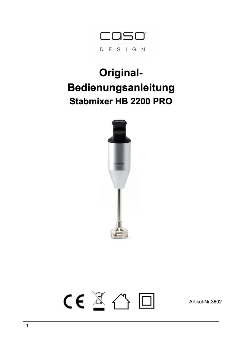 First page image of the manual for HB 2200 ro