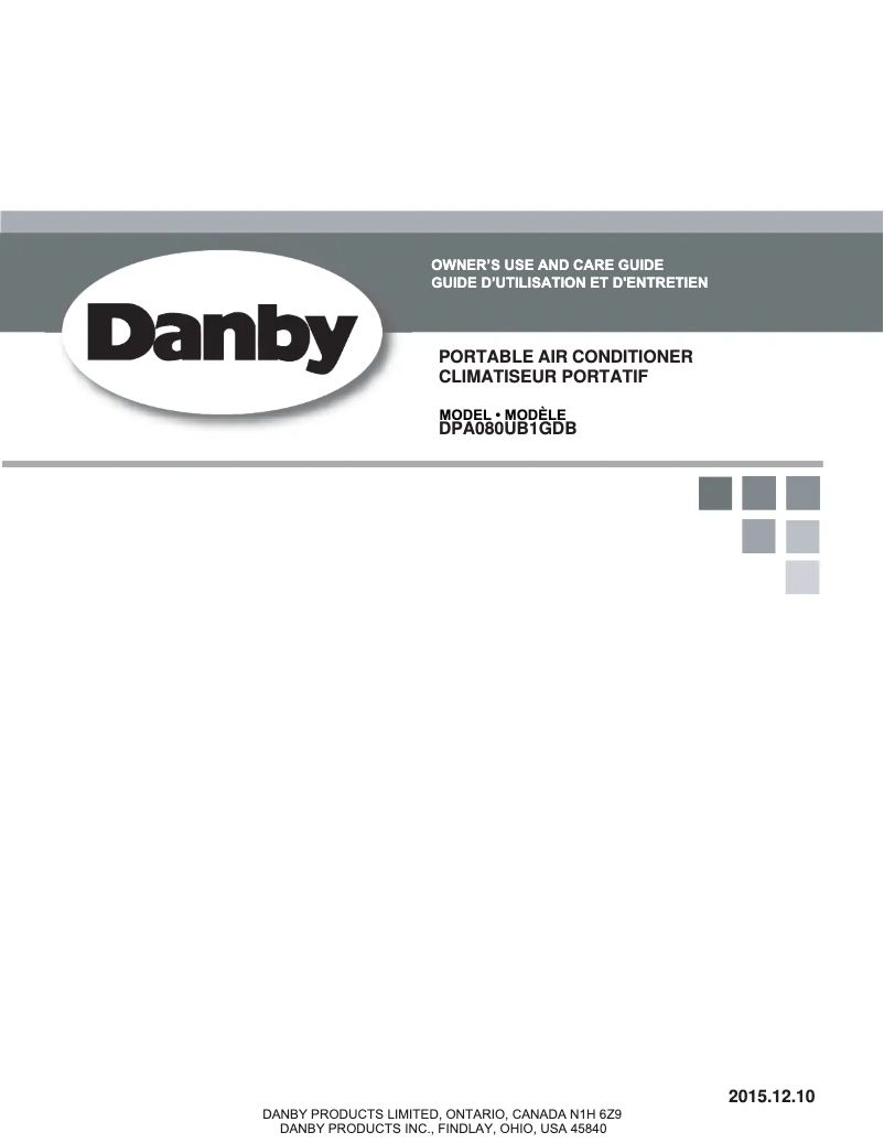 Page 1 of the manual User Manual Danby DPA080UB1GDB