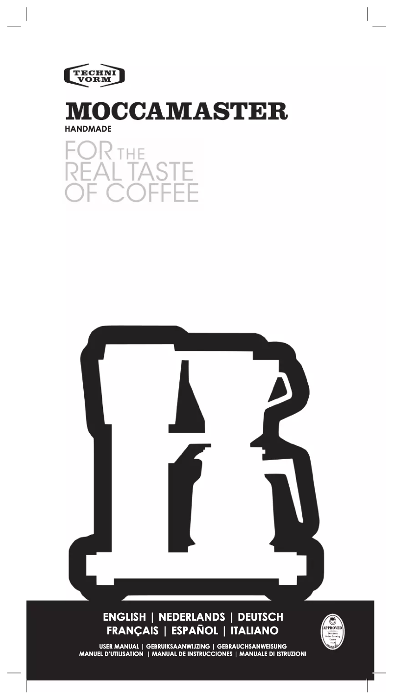 First page image of the manual for MoccaMaster KGB Select