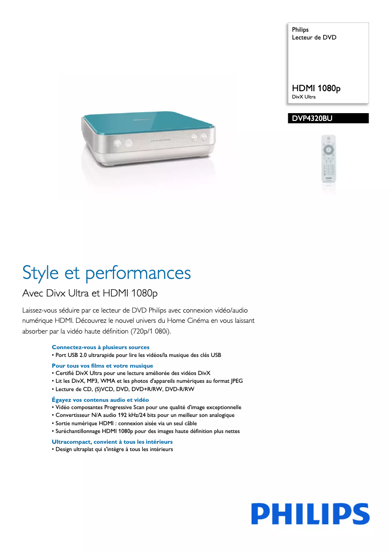 First page image of the manual for DVP4320BU