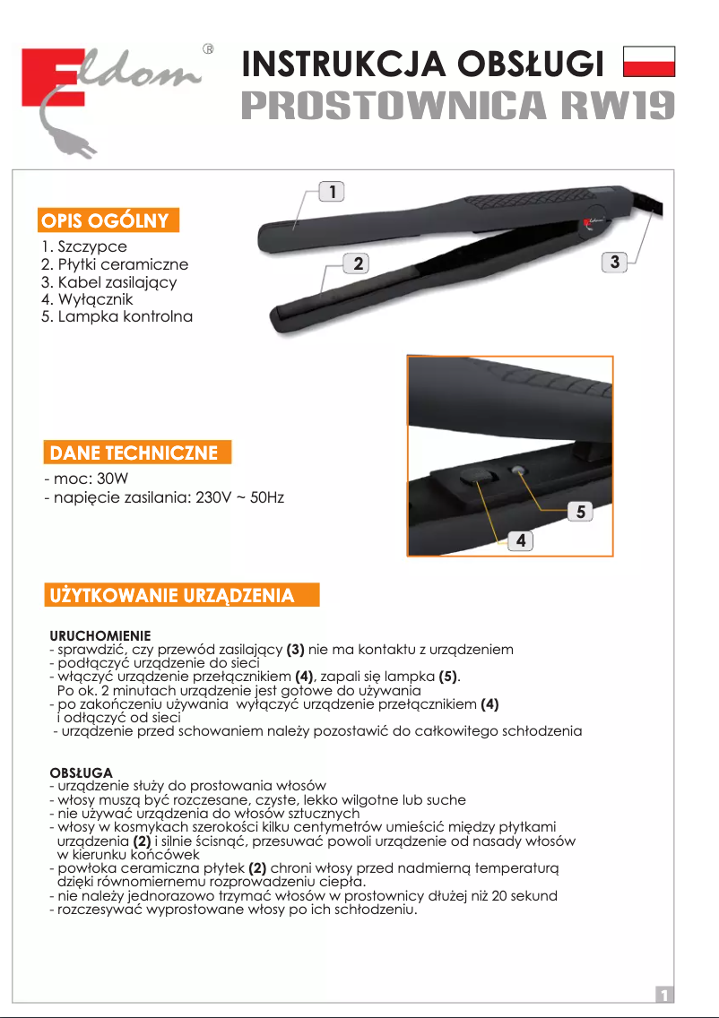 Image de la première page du manuel de l'appareil RW19