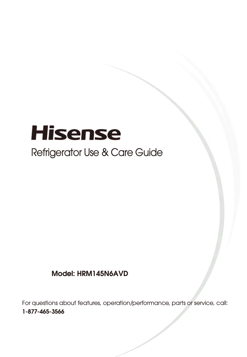 Page 1 of the manual User Manual Hisense HRM145N6AVD