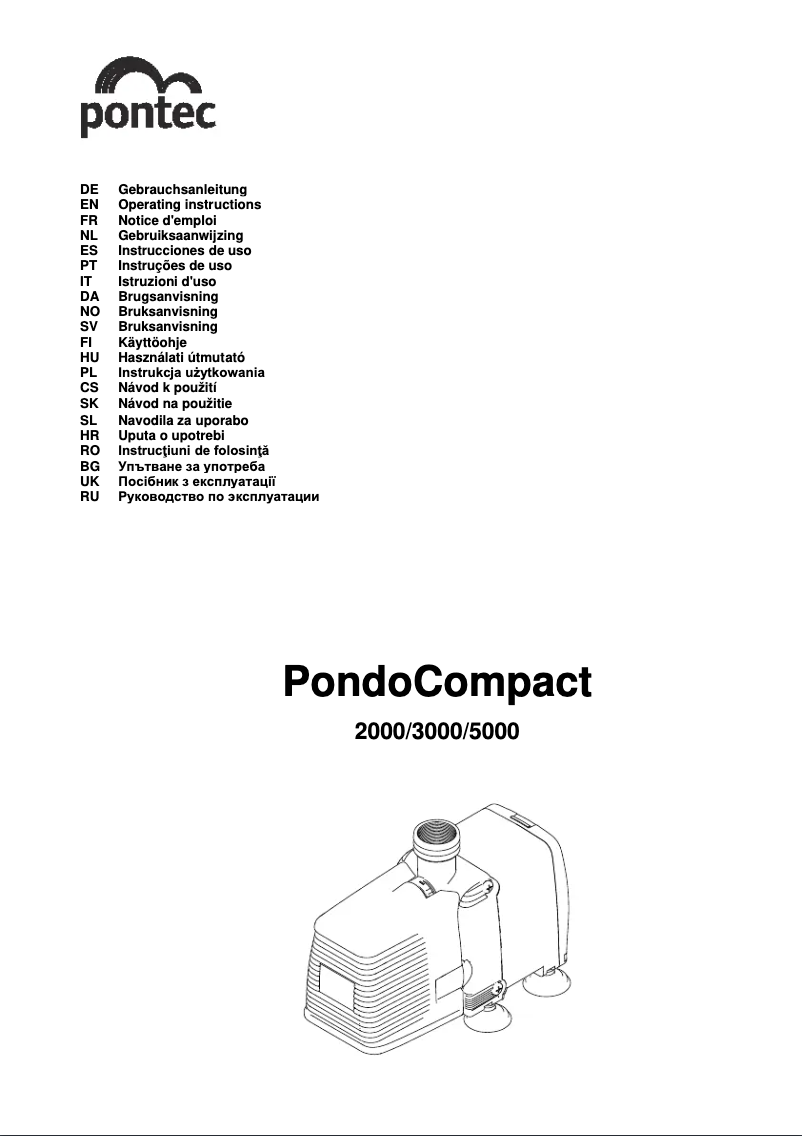 Page 1 of the manual User Manual Pontec PondoCompact 3000
