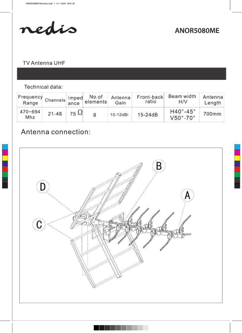 Page 1 of the manual User Manual Nedis ANOR5080ME