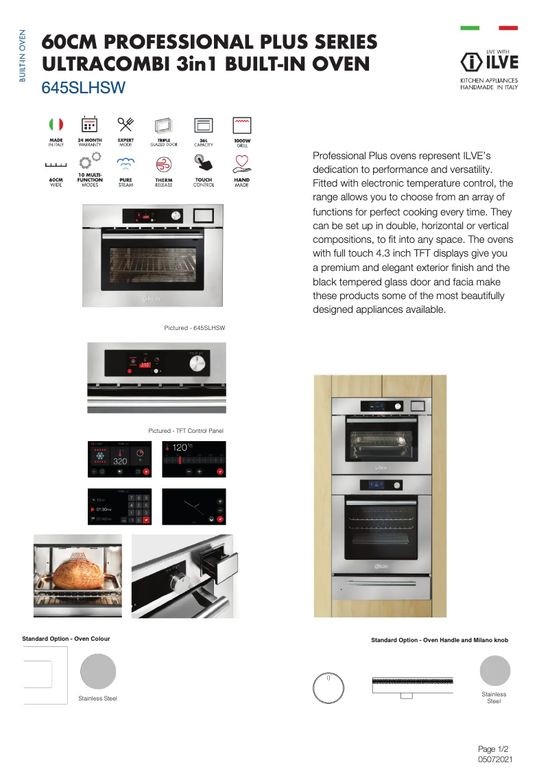 First page image of the manual for 645SLHSWSS