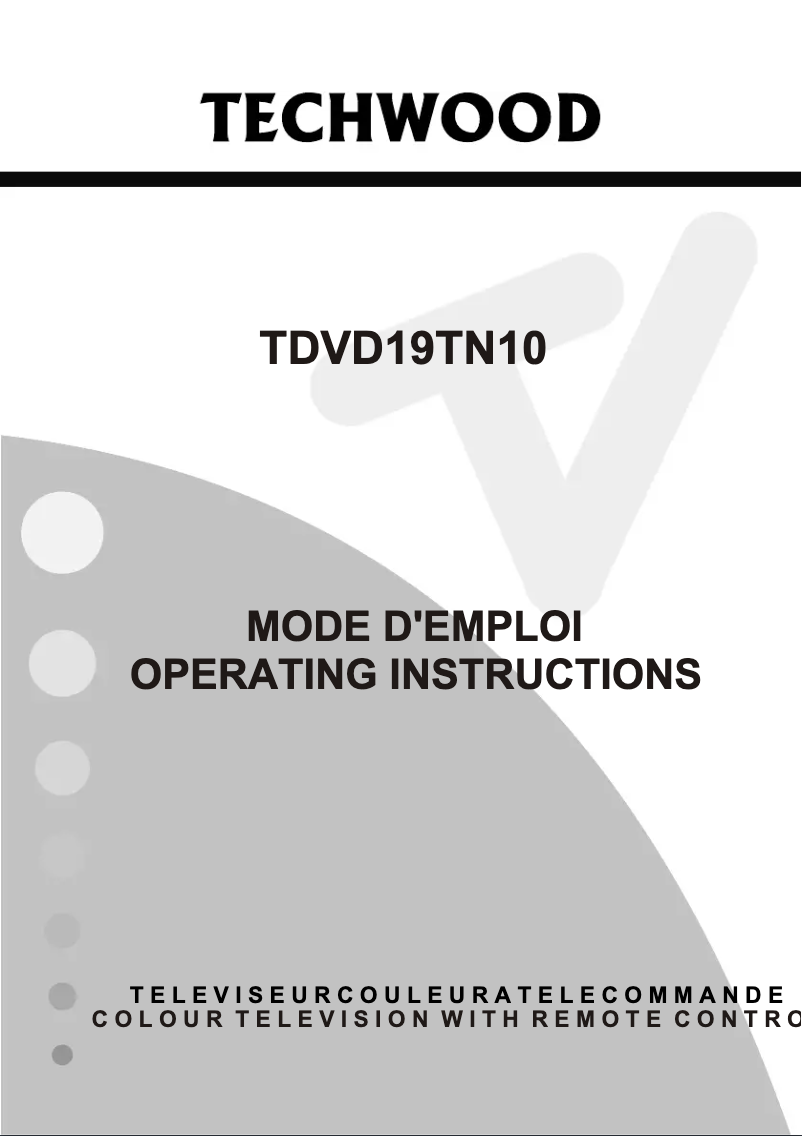 Page 1 of the manual User Manual Techwood TDVD19TN10