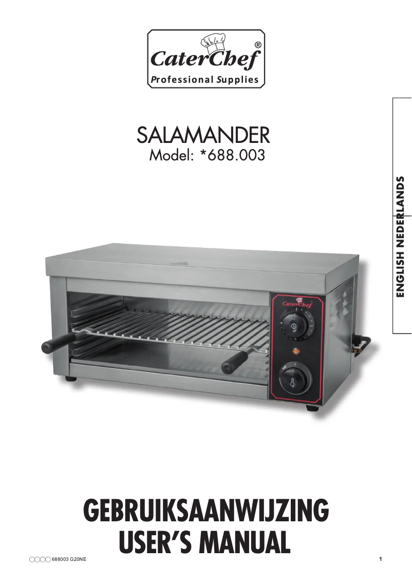 Page 1 of the manual User Manual CaterChef 688003