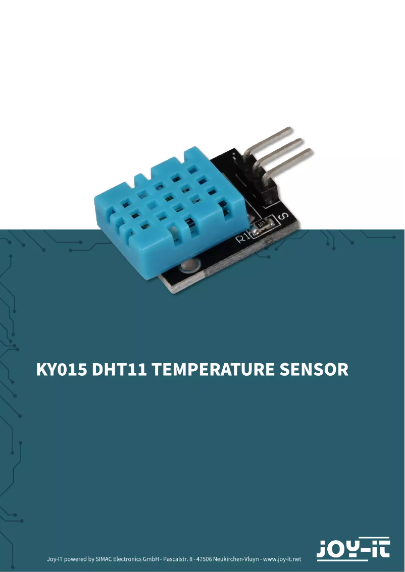 Image de la première page du manuel de l'appareil SEN-KY015TF