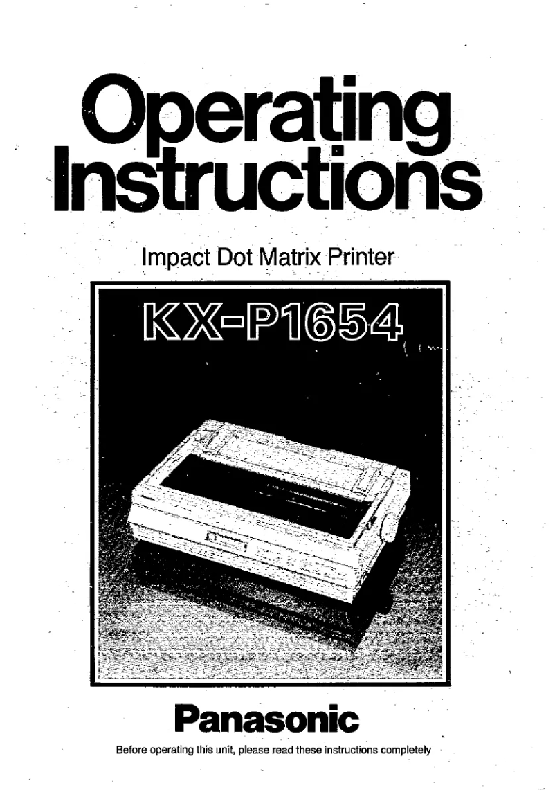 First page image of the manual for KX-P1654