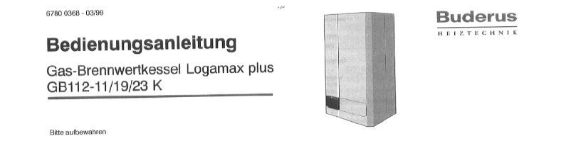Page 1 of the manual User Manual Buderus Logamax Plus GB112-11