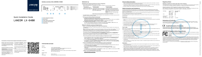 Image de la première page du manuel de l'appareil LX-6400