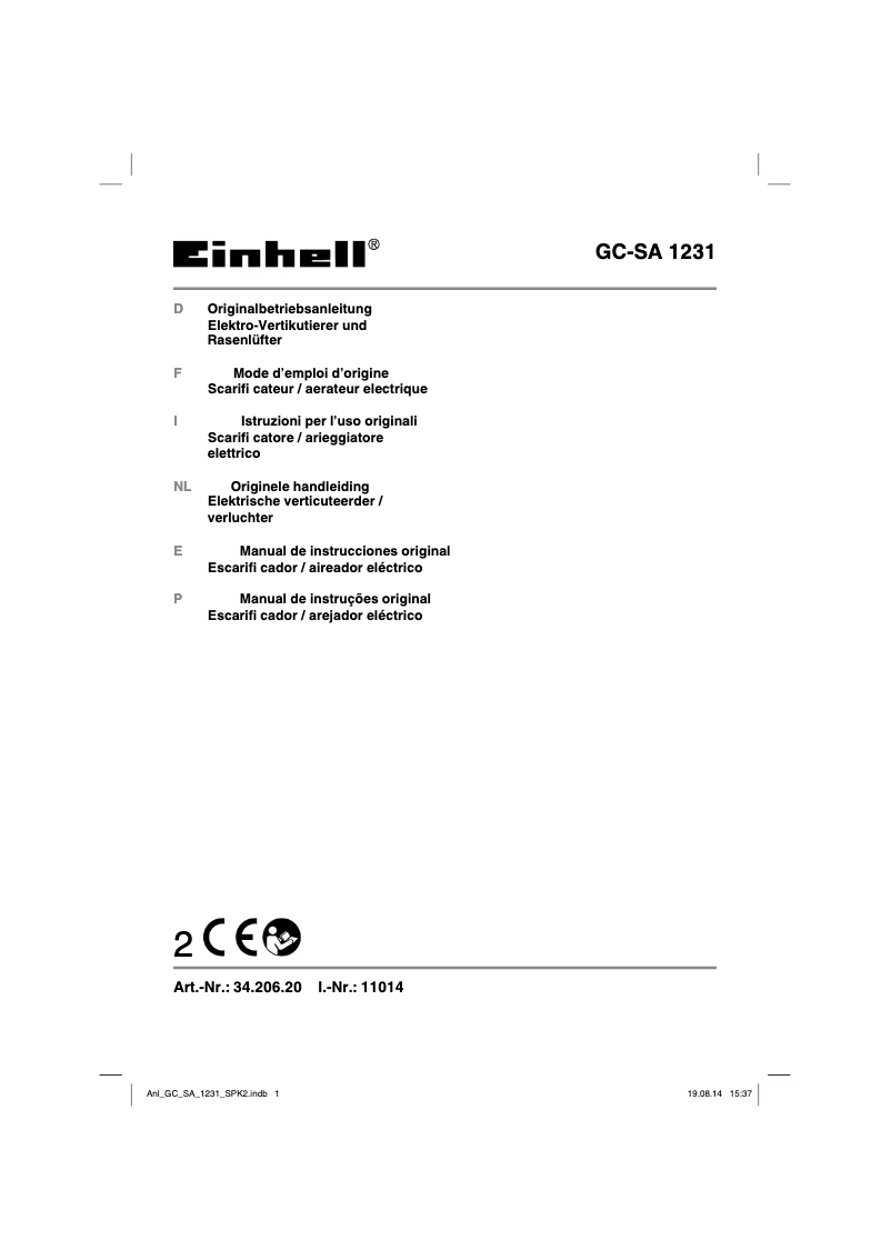 Page 1 of the manual User Manual Einhell GC-SA 1231