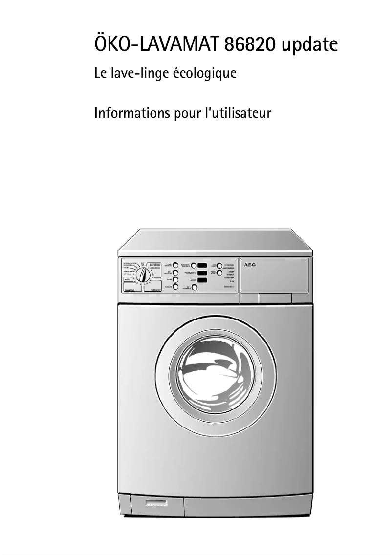 Page 1 of the manual User Manual AEG Lavamat 86820