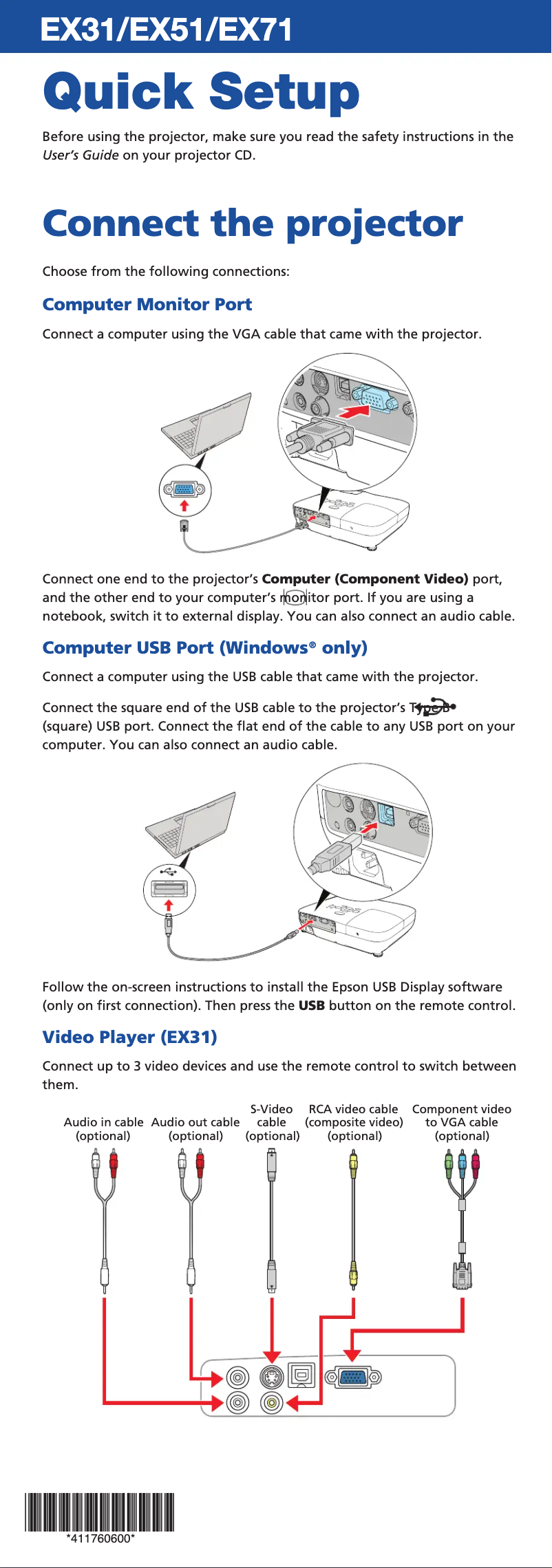 Image de la première page du manuel de l'appareil EX71