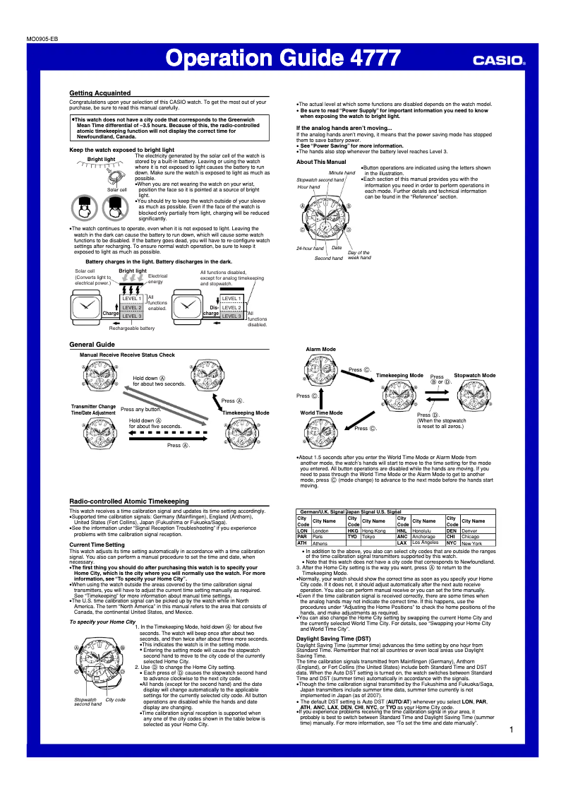 First page image of the manual for 4777
